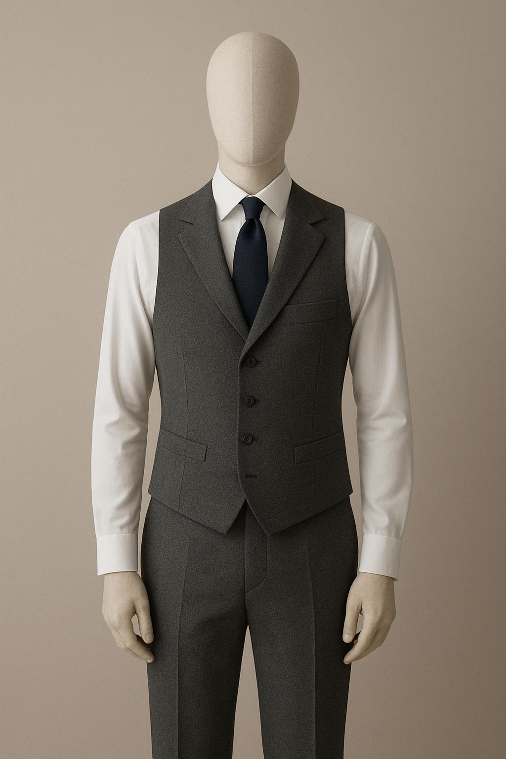 WAISTCOAT AND PANTS (single breasted with a lapel)