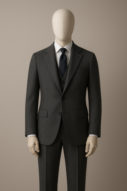 THREE PIECE SINGLE BREASTED SUIT (NOTCH LAPEL&TWO BUTTONS)